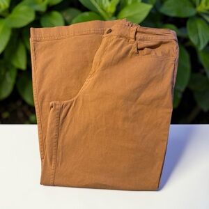 Pact Organic Stretch Twill Wide Leg Pant Burnt Orange Large